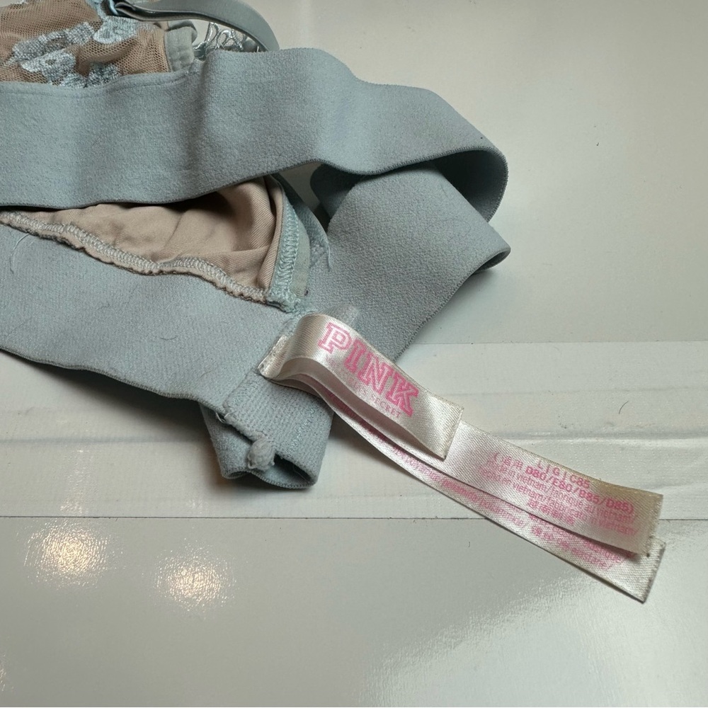 PINK Victoria's Secret Blue Lace Bralette - Picture 5 of 7